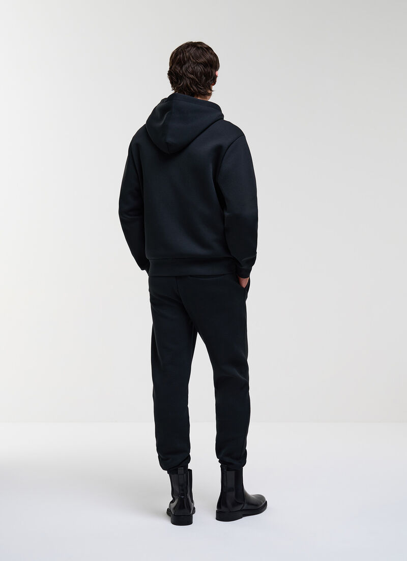 Hooded sweatshirt with nylon inserts