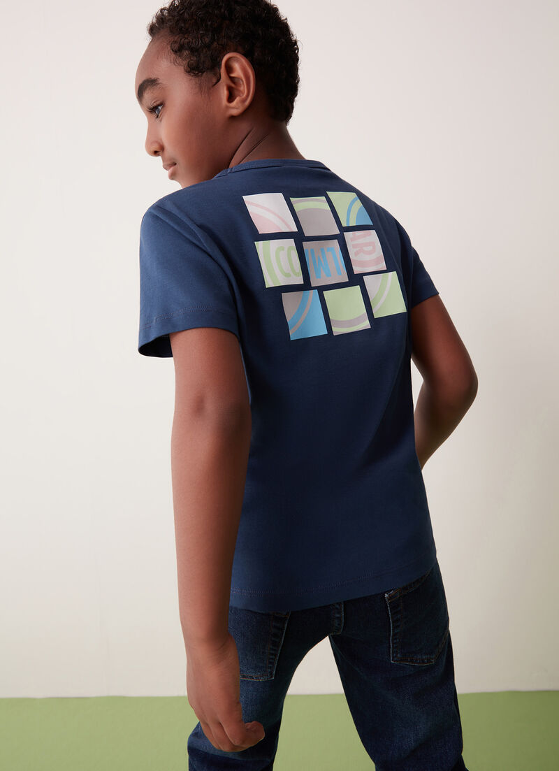 Short-sleeved T-shirt with maxi print