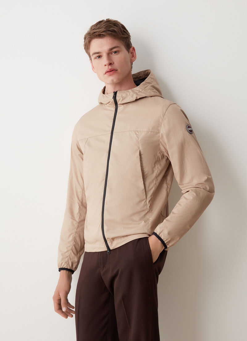 Cotton twill jacket with hood