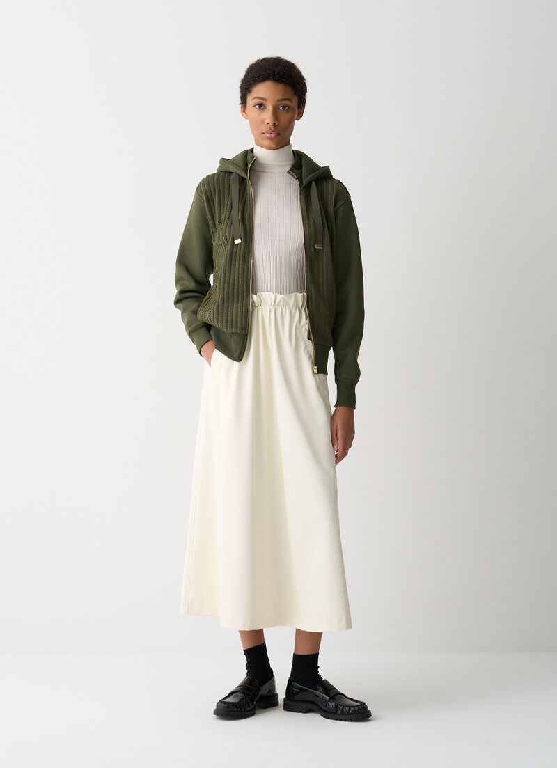 Cable-knit hooded sweatshirt