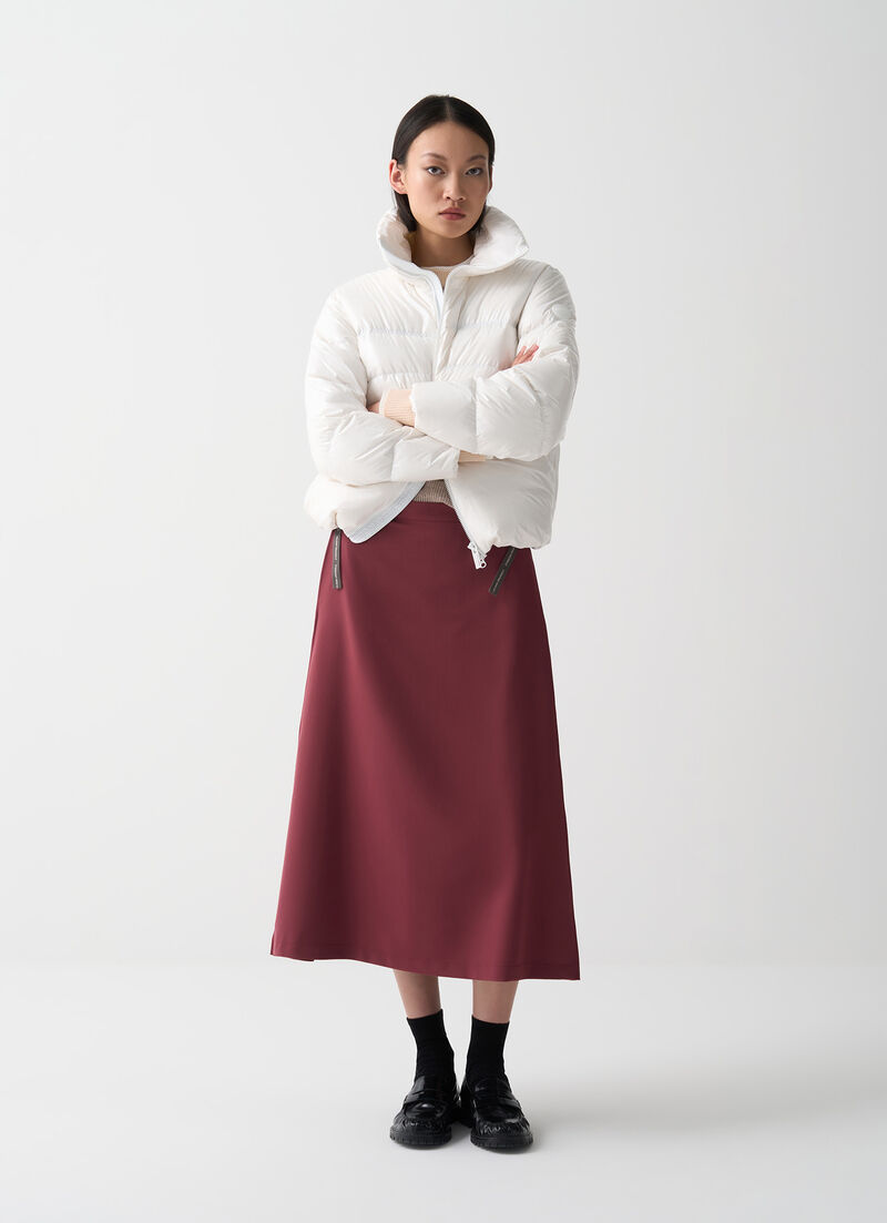 Glossy down jacket with high collar