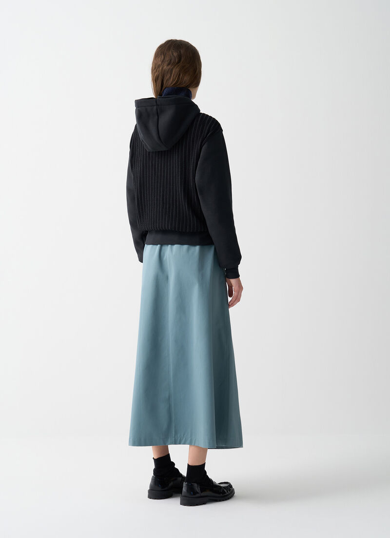 Cable-knit hooded sweatshirt