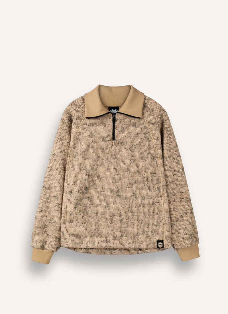 Half-zip jacquard knit sweatshirt