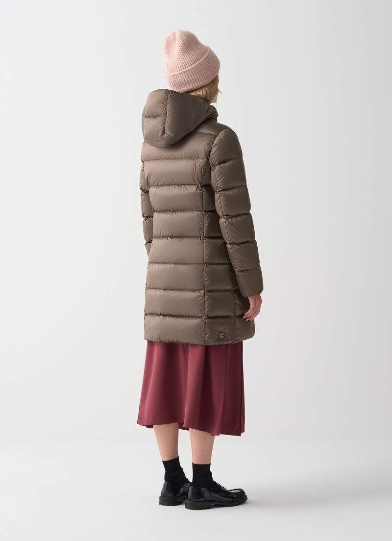 Long down jacket with hood