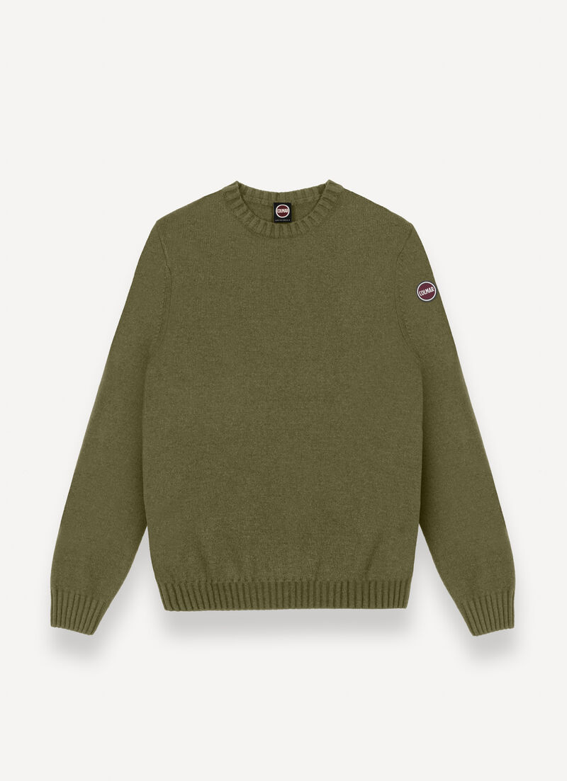 Branded wool pullover
