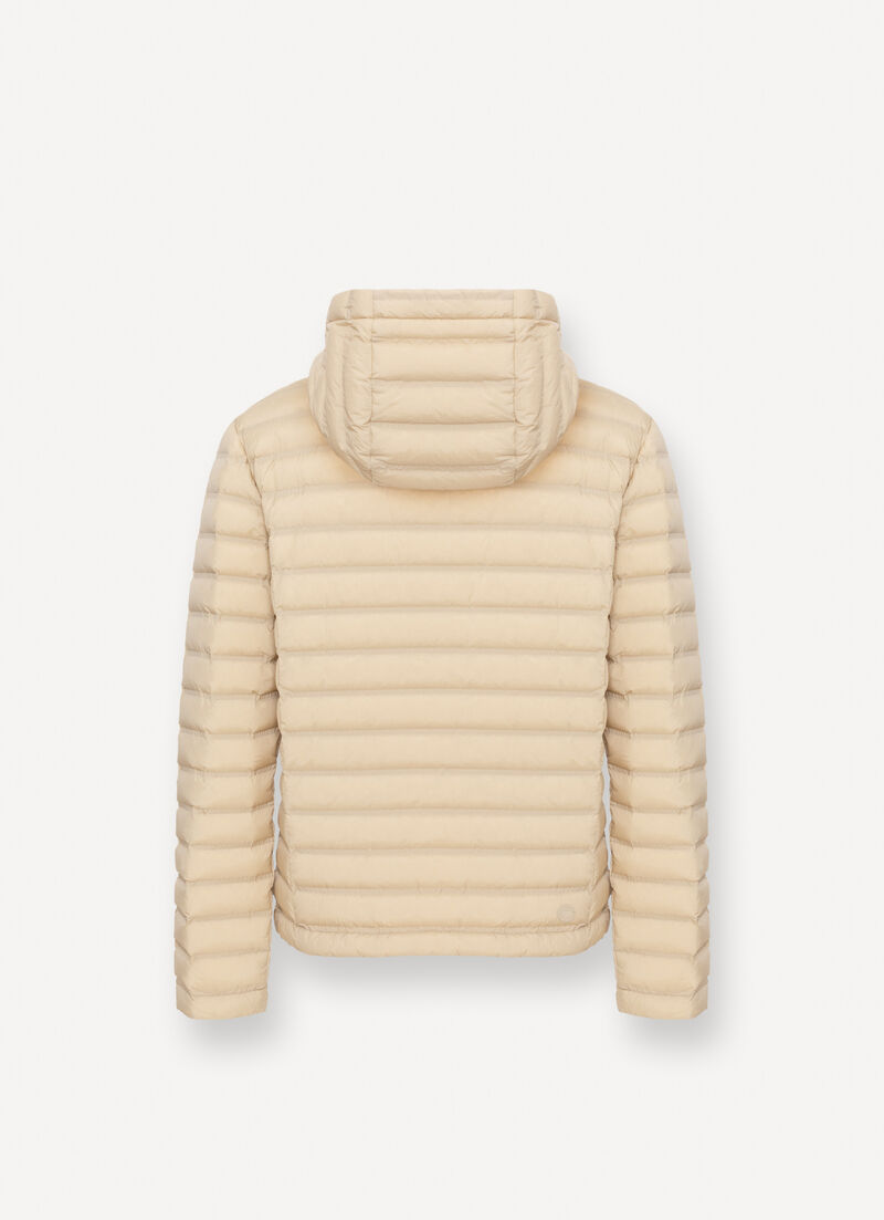 Seamless down jacket with hood