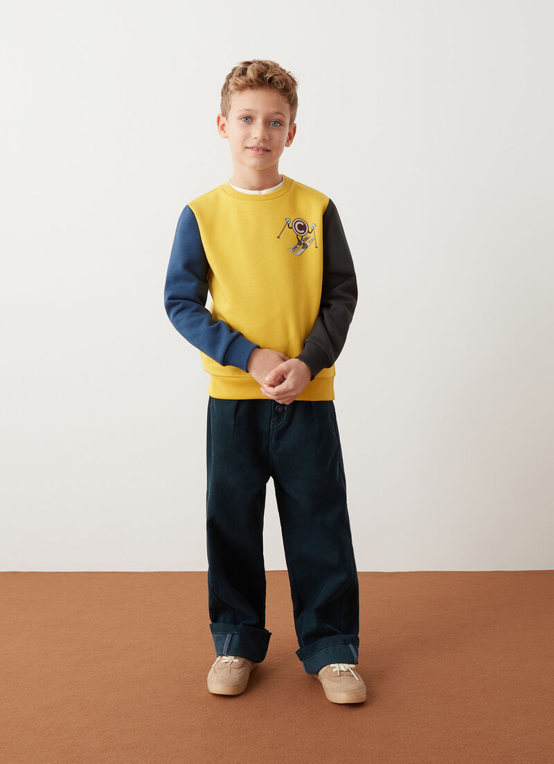 Colour-block sweatshirt with logo