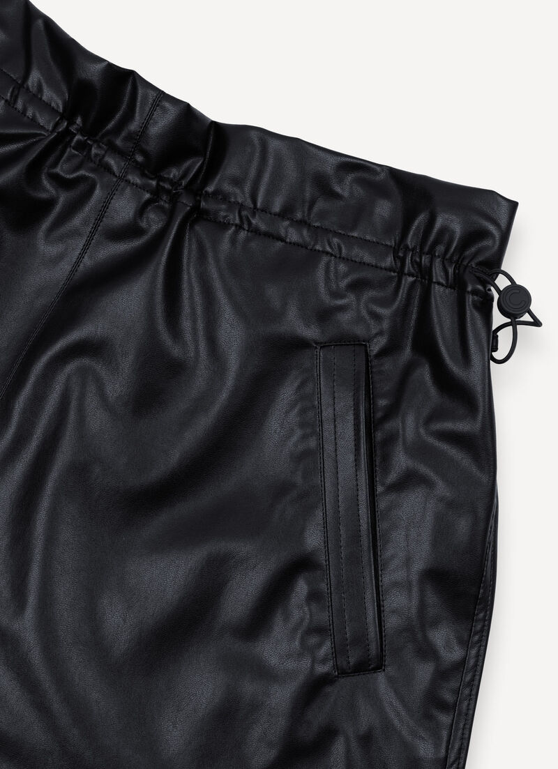 Faux leather midi skirt