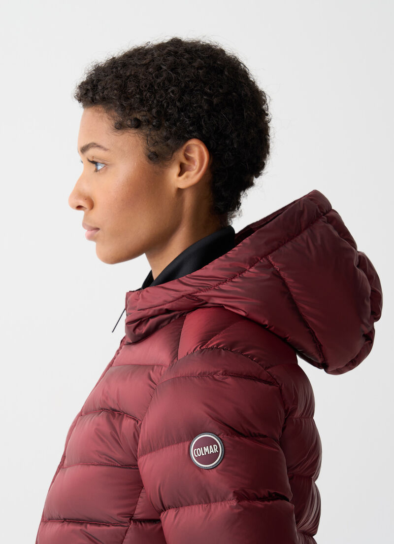 Quilted down jacket with hood