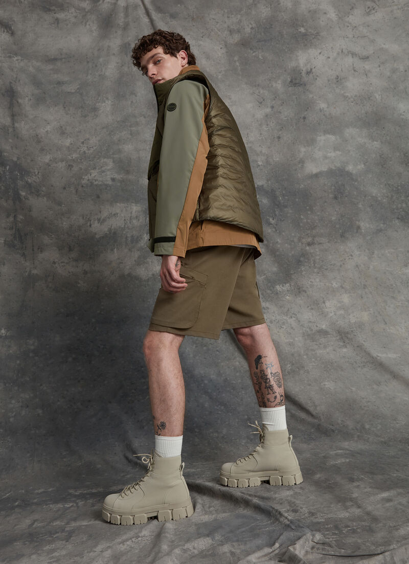 Drawstring Bermuda shorts in technical fabric