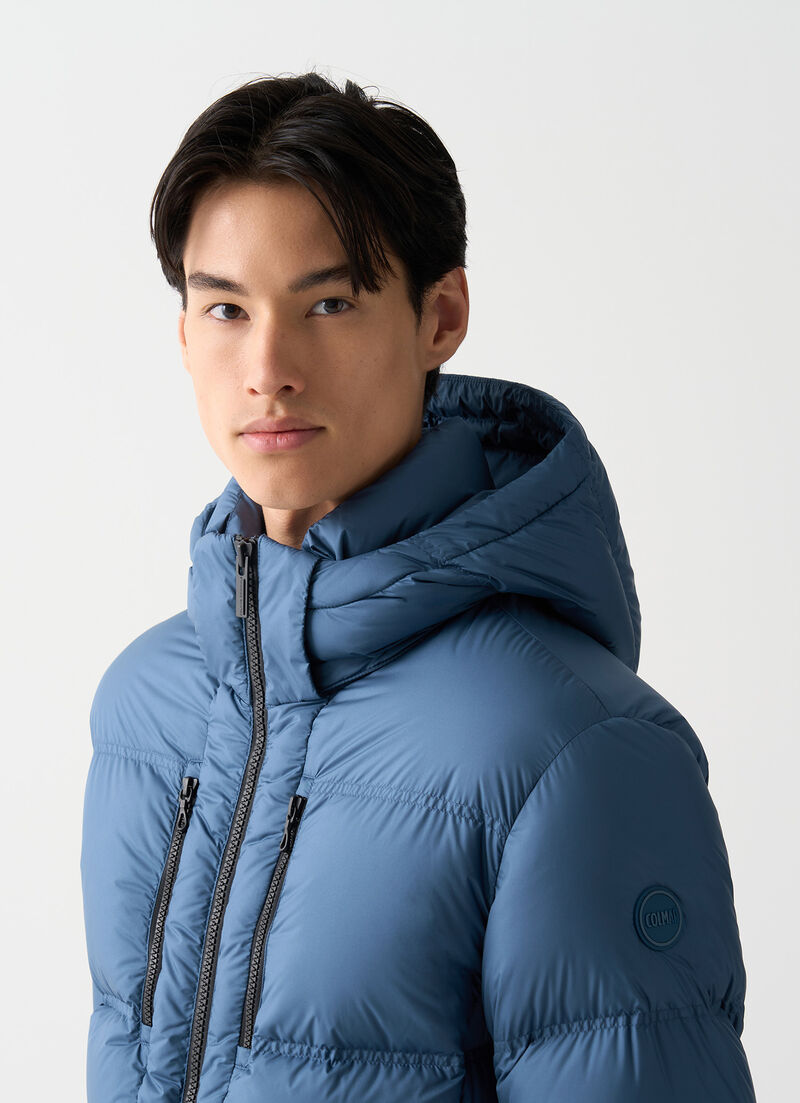 Puffy down jacket with hood