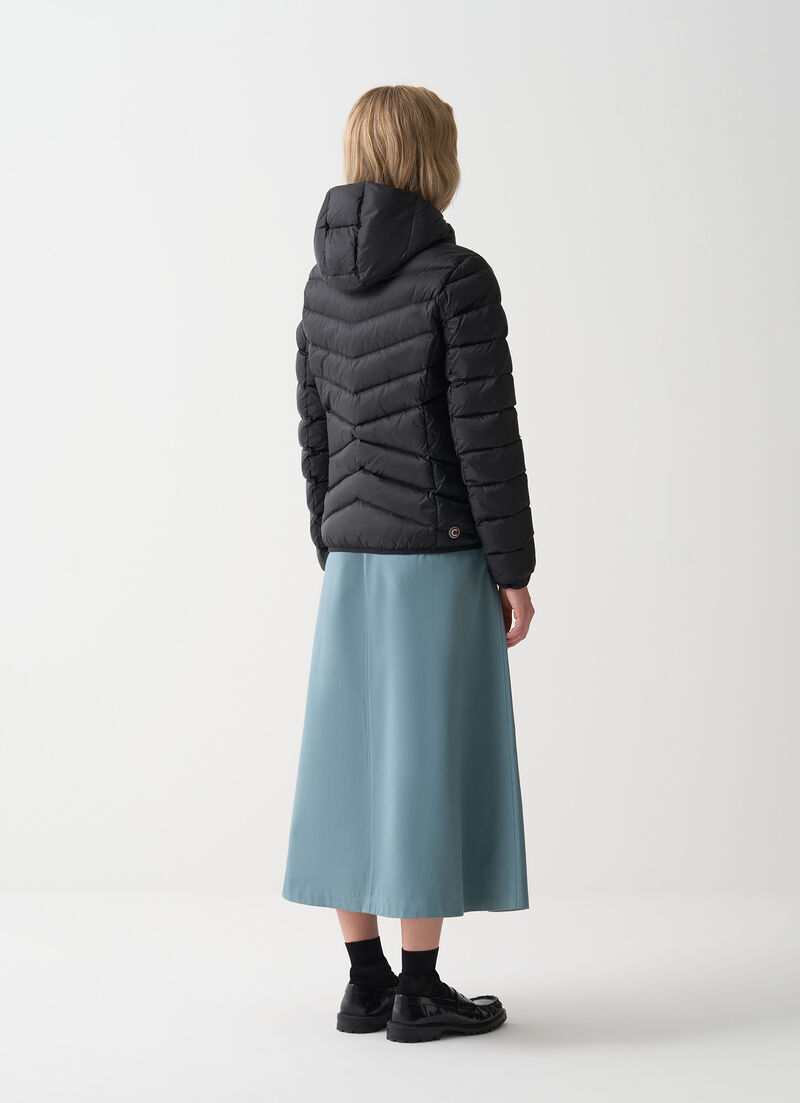 Quilted down jacket with hood