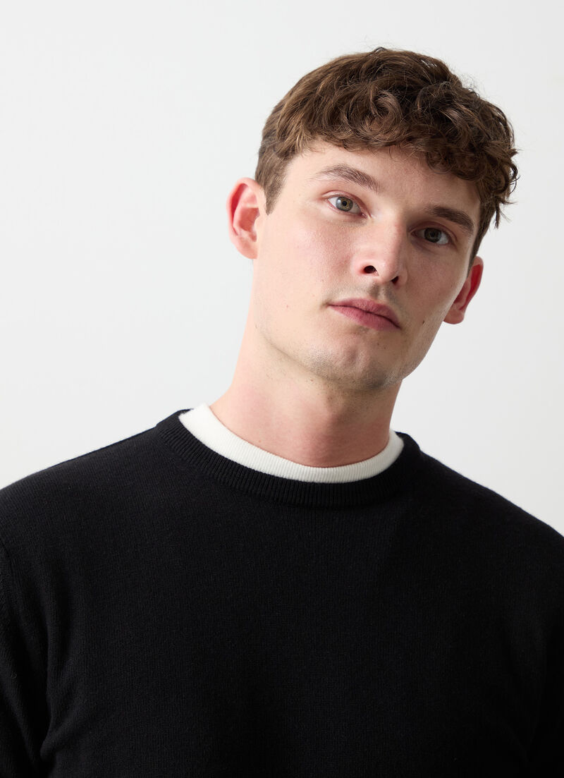 Cashmere-blend stockinette-stitch pullover