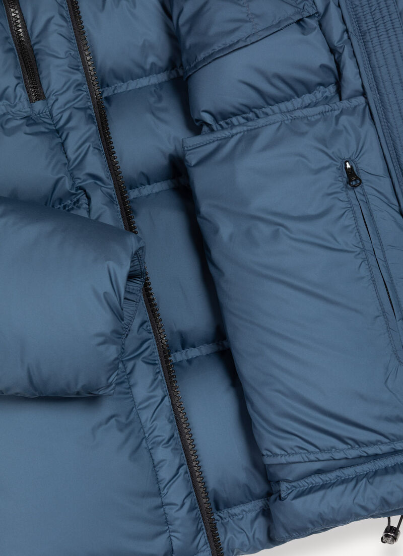 Puffy down jacket with hood