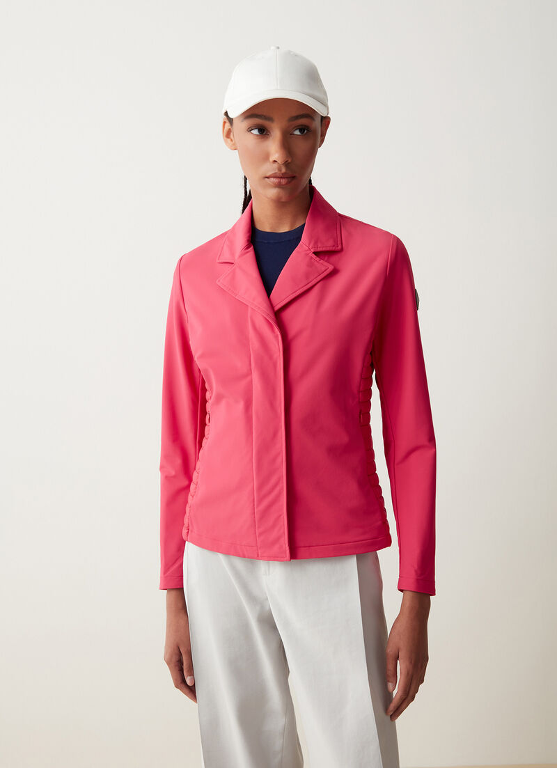 Semi-quilted blazer with combination of fabrics
