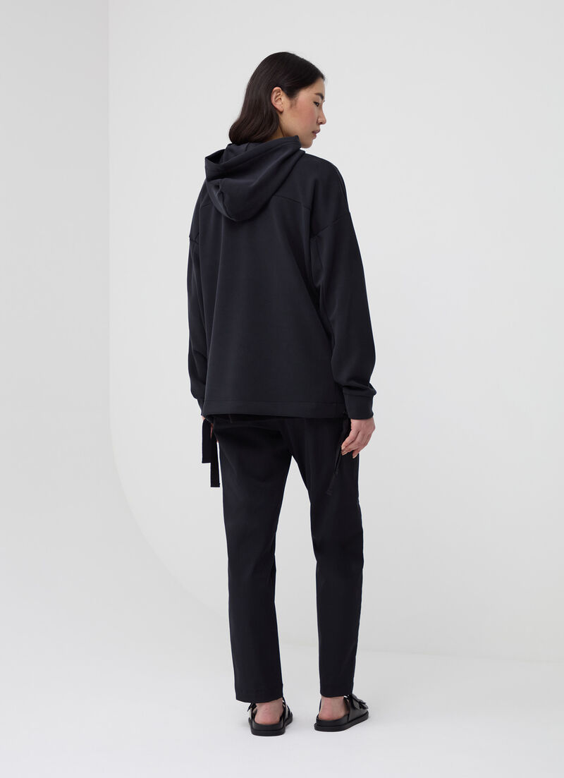 Hooded sweatshirt with drawstring hood