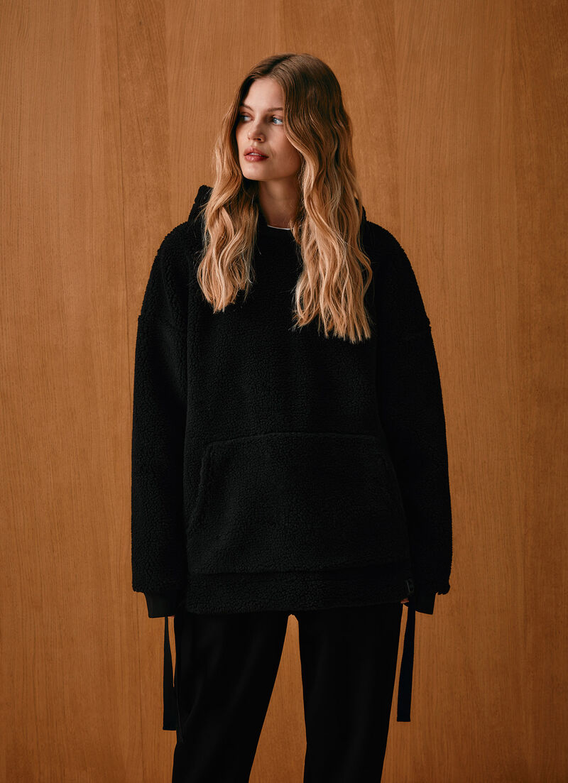 Teddy maxi-sweatshirt with hood
