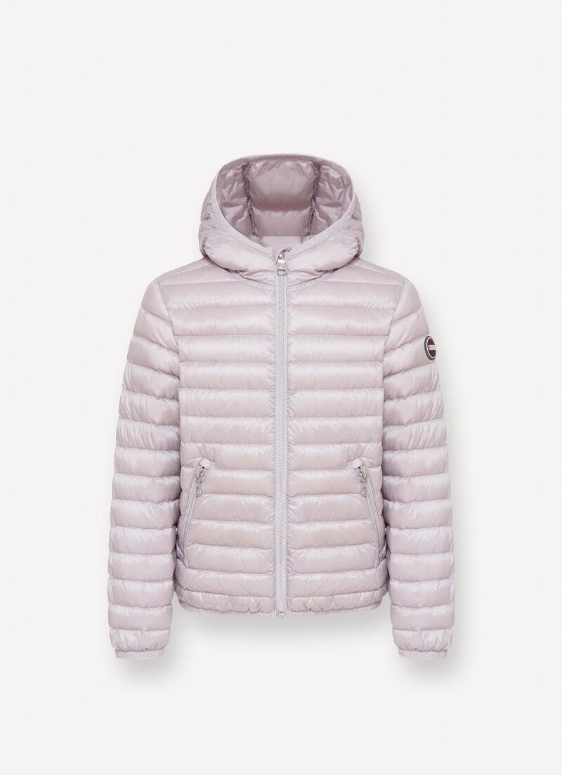 Short hooded down jacket