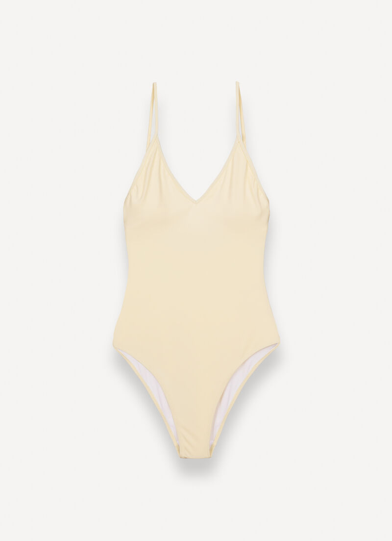 Solid-colour one-piece swimsuit