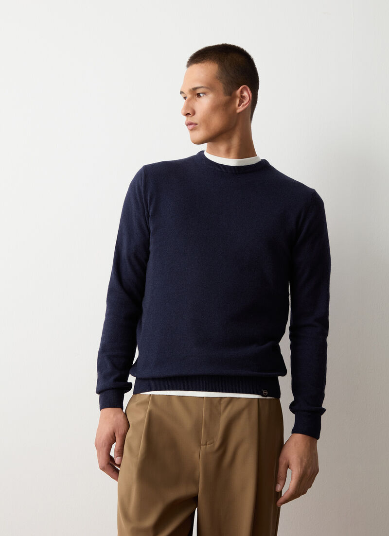 Cashmere-blend stockinette-stitch pullover