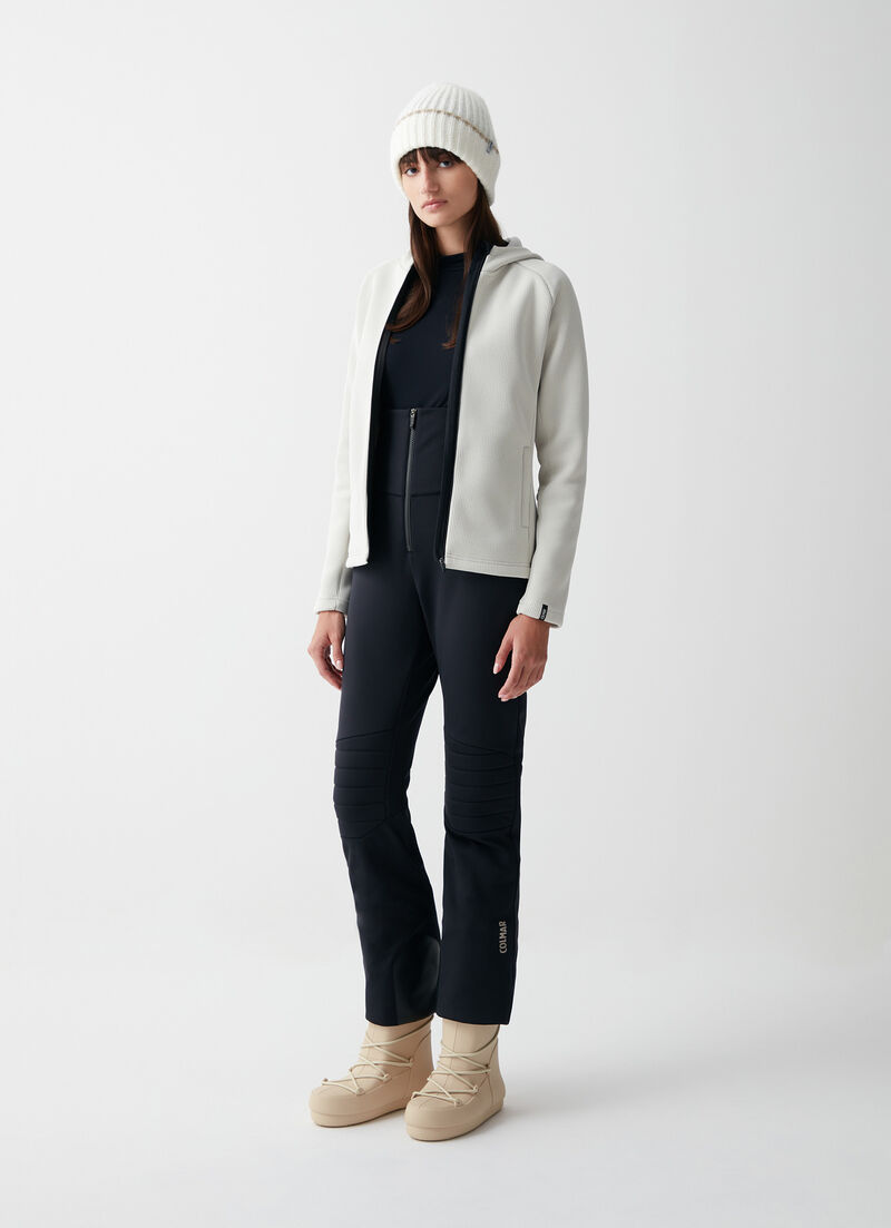 Hooded knit-look sweatshirt