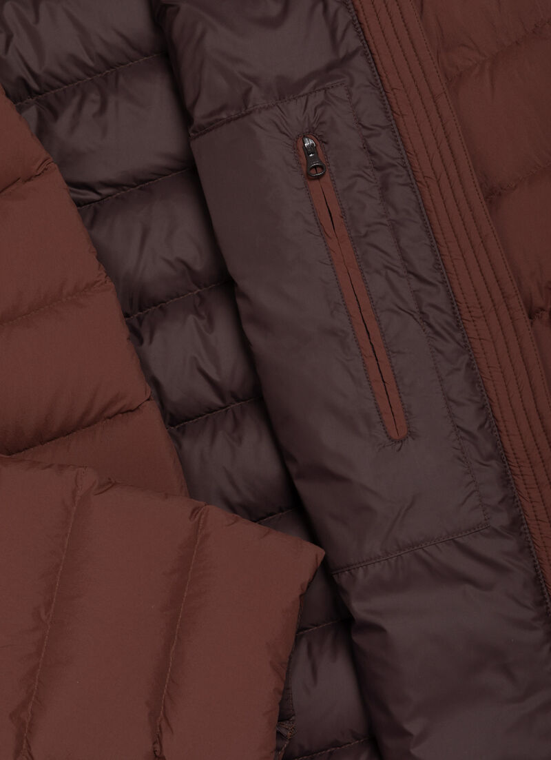 Down jacket with detachable hood