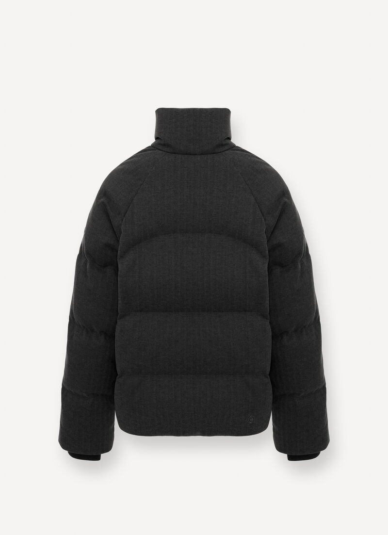 Down jacket with chevron design