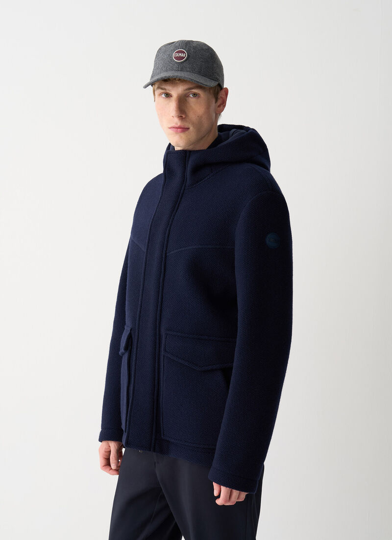 Pique coat with hood