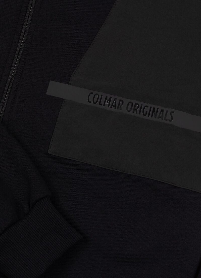 Full-zip sweatshirt with nylon details