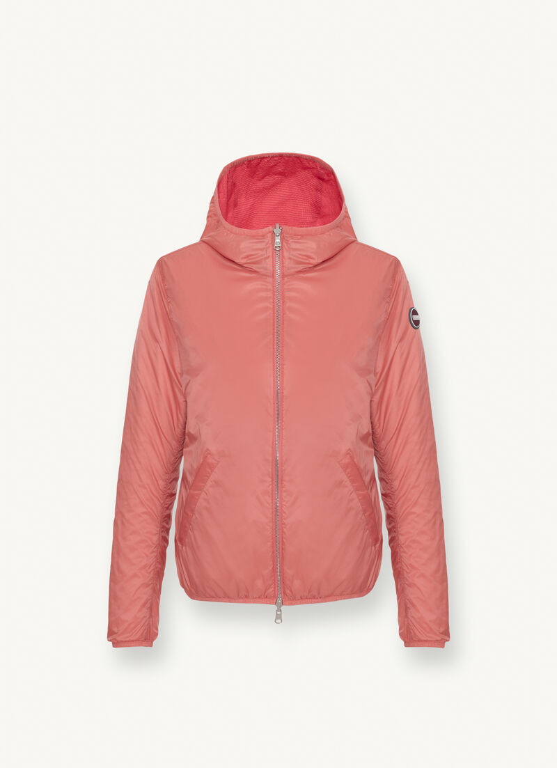 Reversible jacket with hood