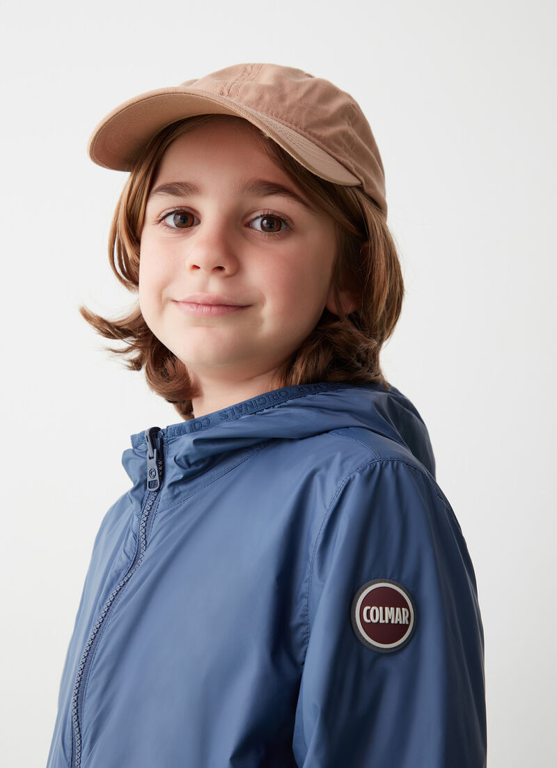 Reversible jacket with hood