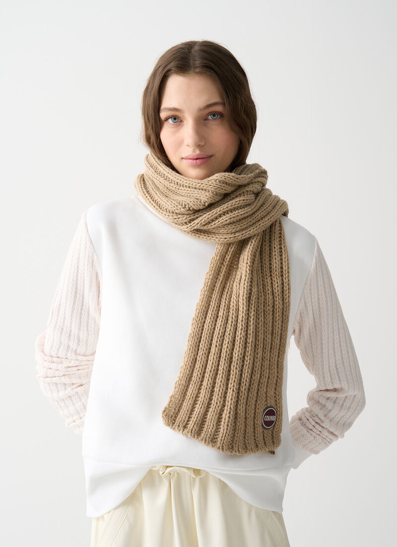 Long unisex rib-knit scarf