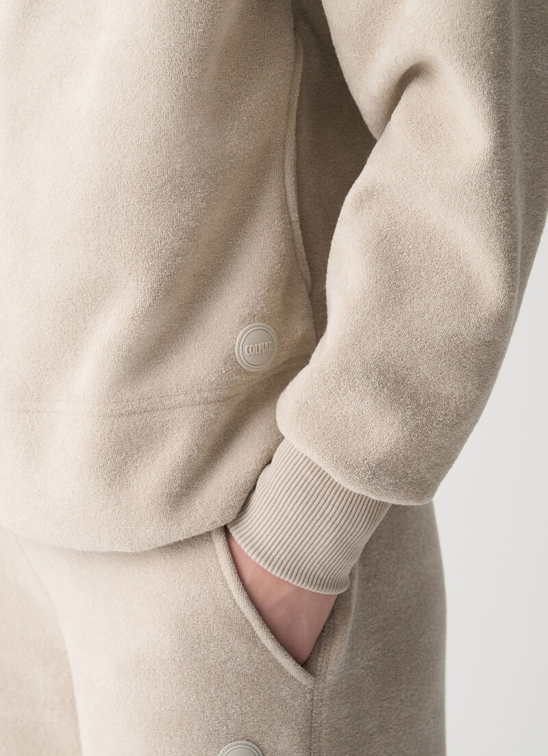 Hooded bouclé sweatshirt