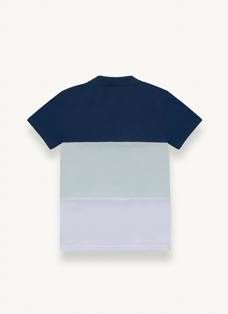 Colour-block cotton piqué T-shirt