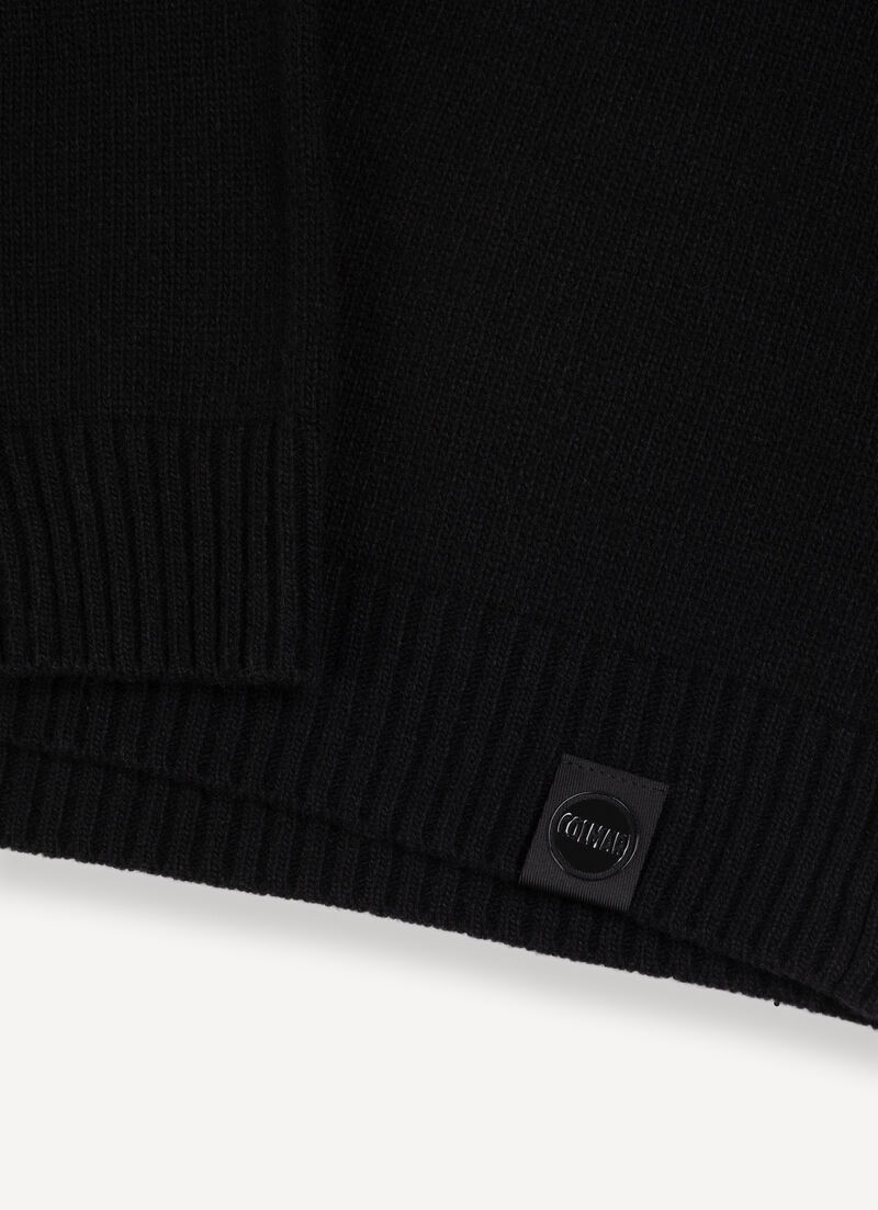 Wool-blend crew-neck maxi-jumper