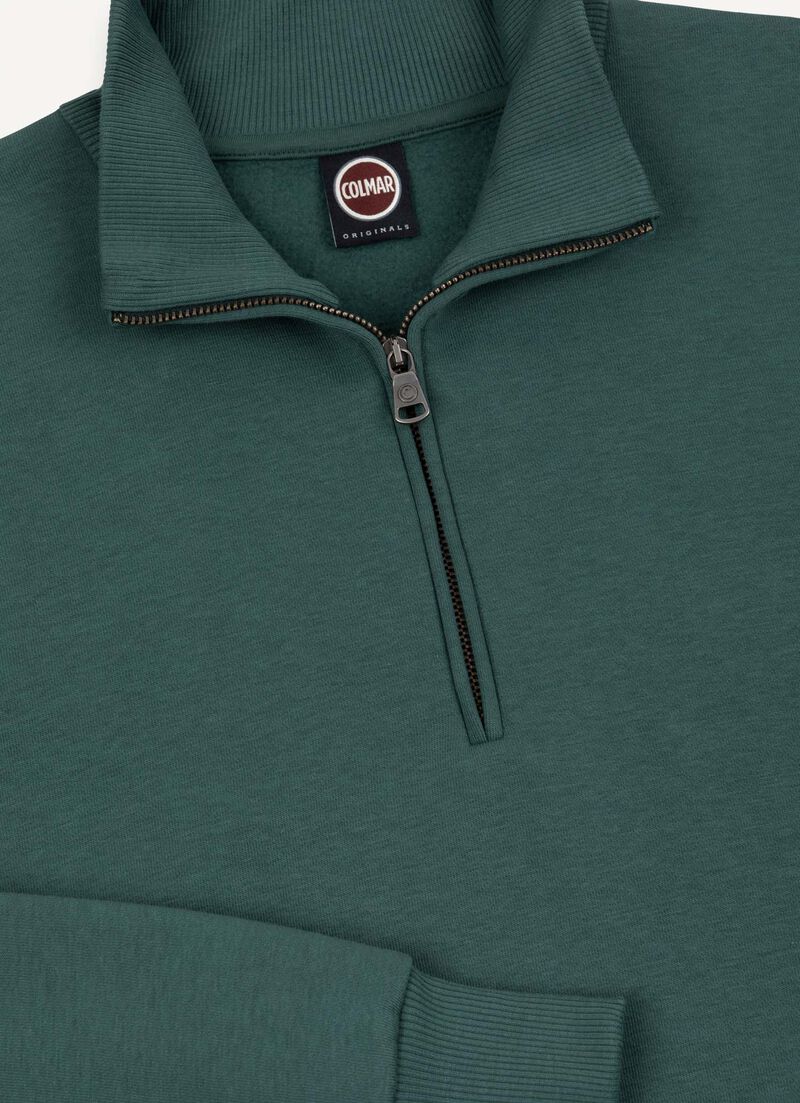 High-neck sweatshirt with half-zip