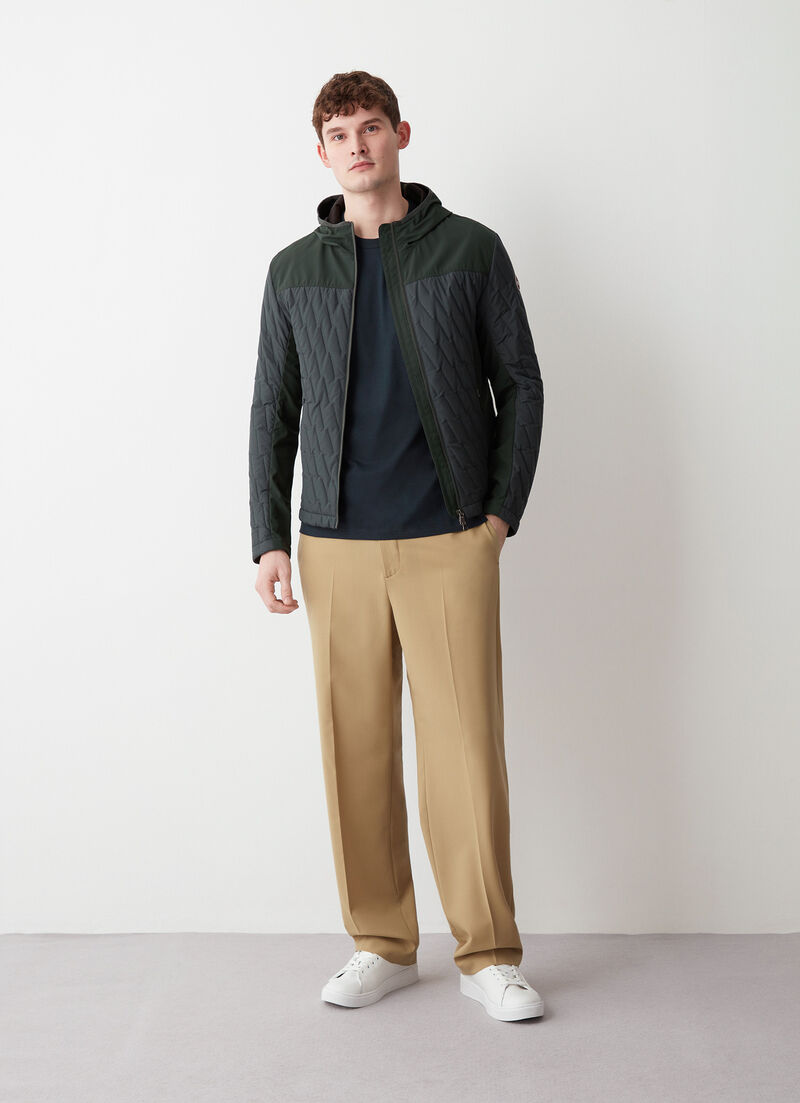 Padded jacket with ultrasonic stitching