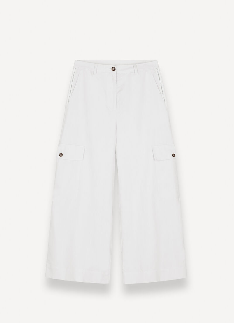 Linen cargo trousers