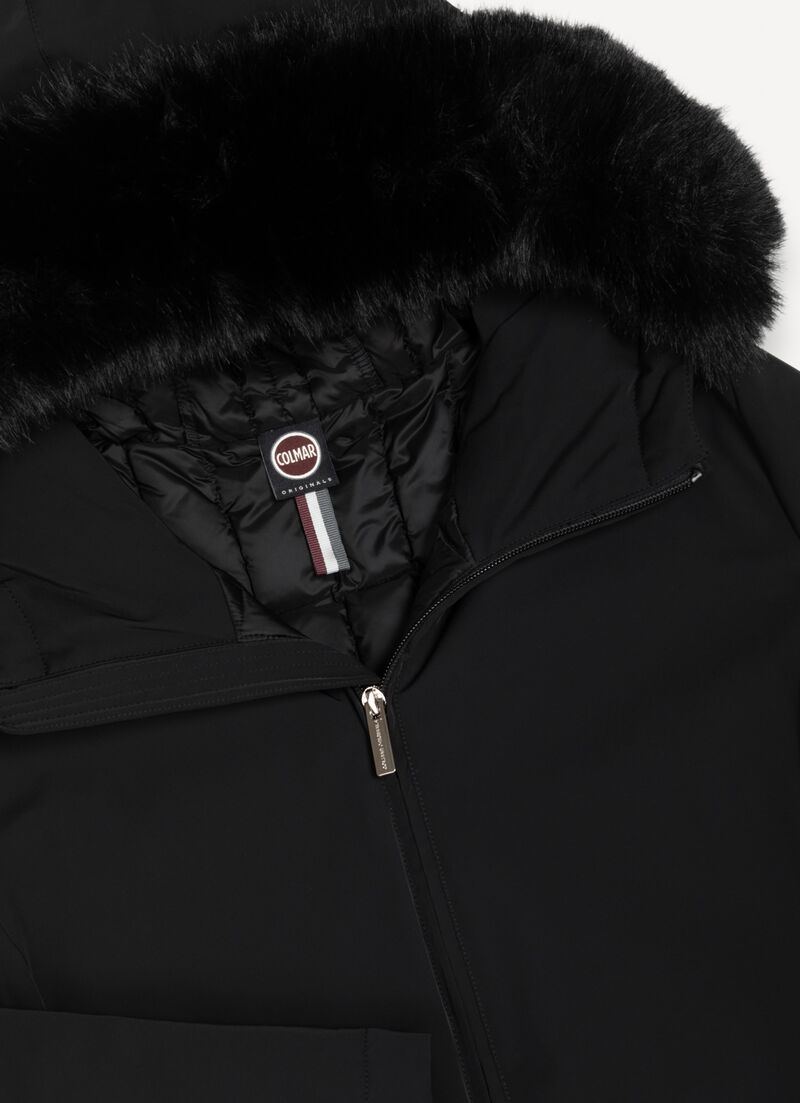 Waterproof down jacket with fur