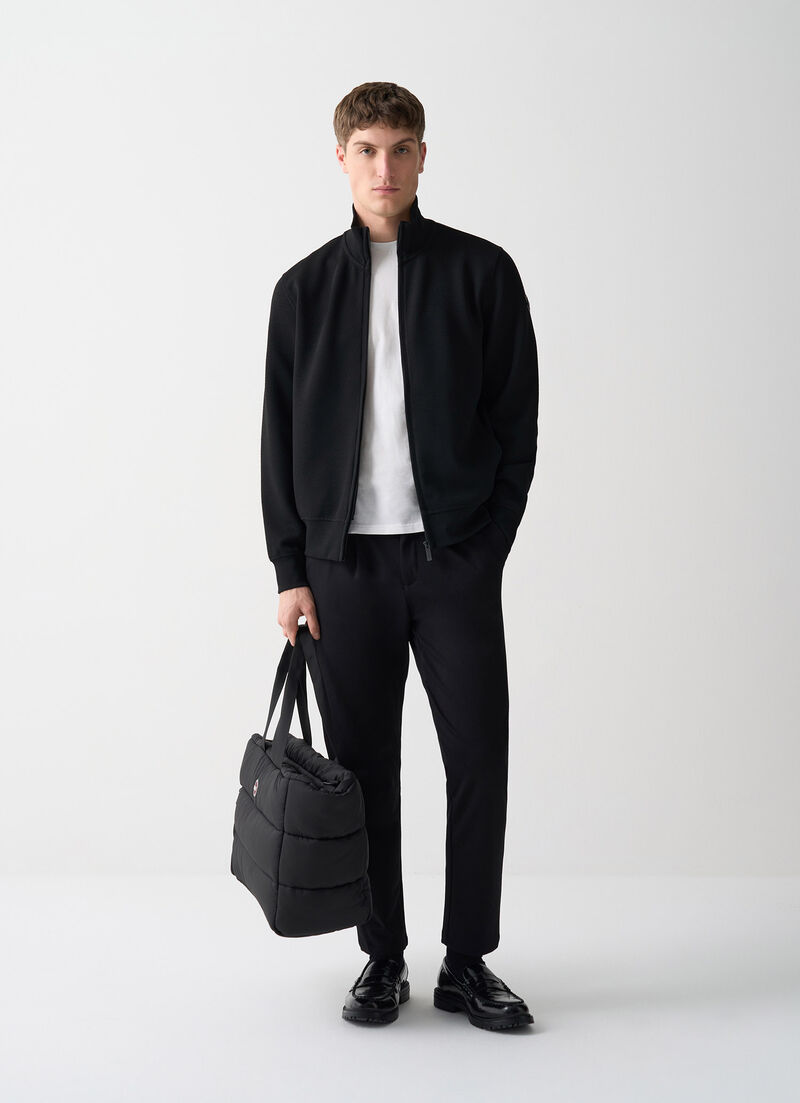 Full-zip jacquard sweatshirt