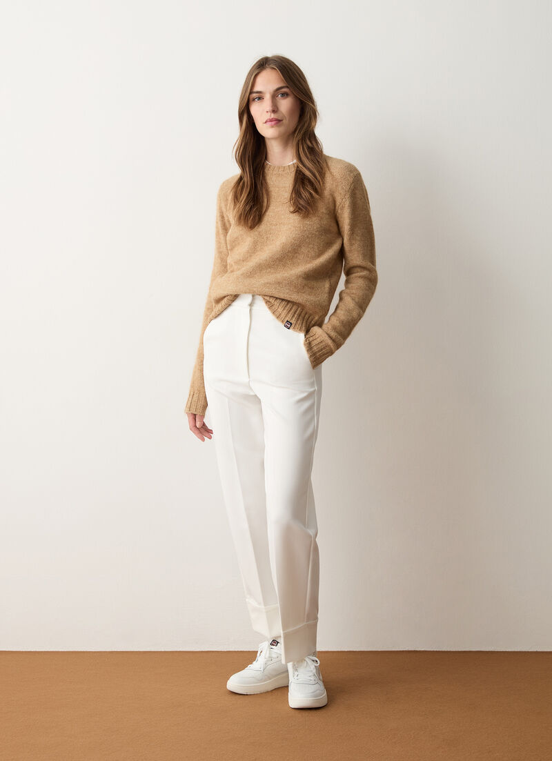 Crew-neck mohair-blend pullover