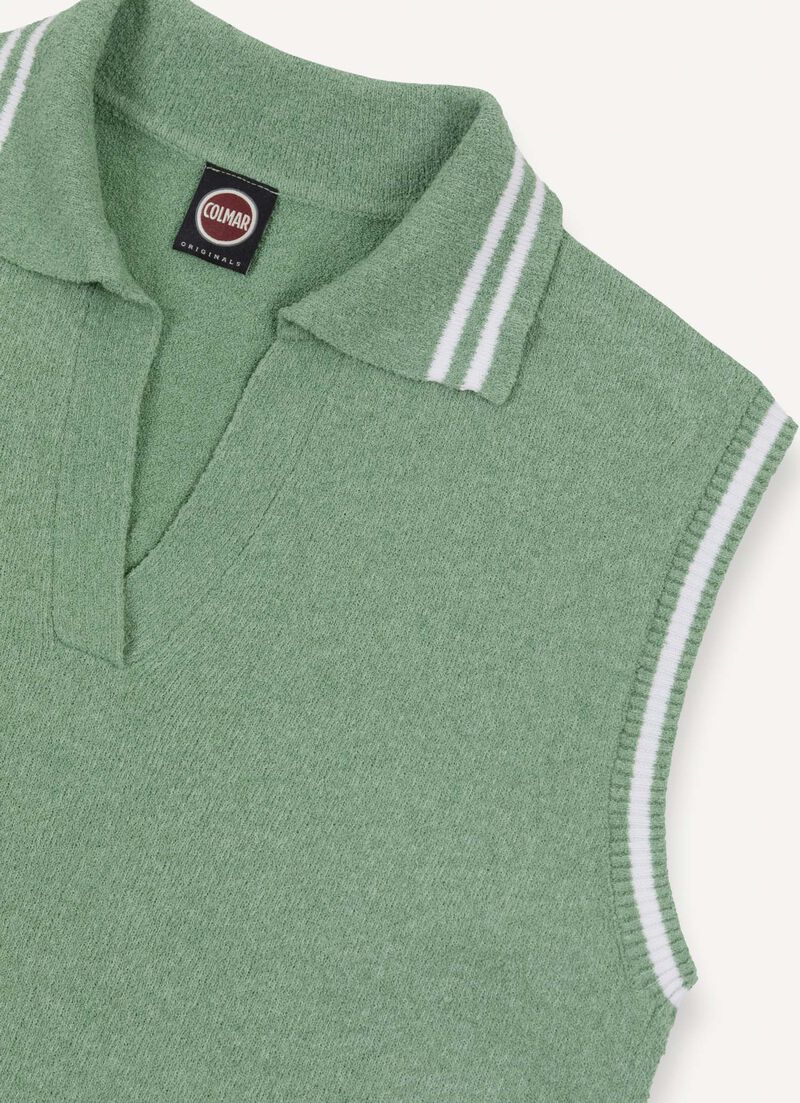 Terry-effect polo shirt