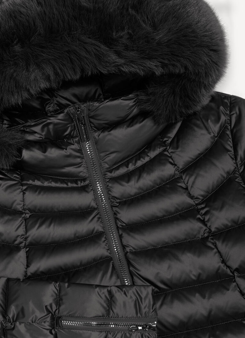 A-line down jacket with fur