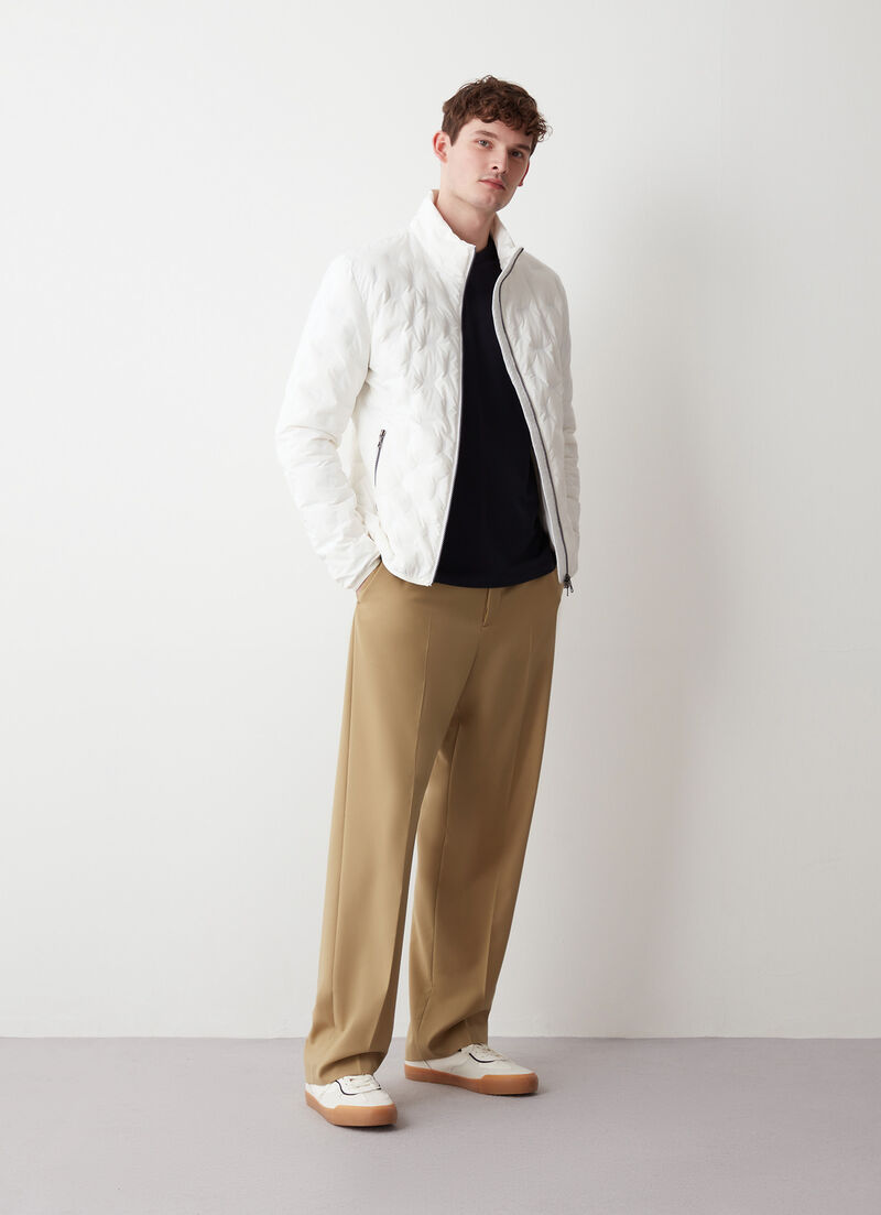 Quilted jacket with padded collar