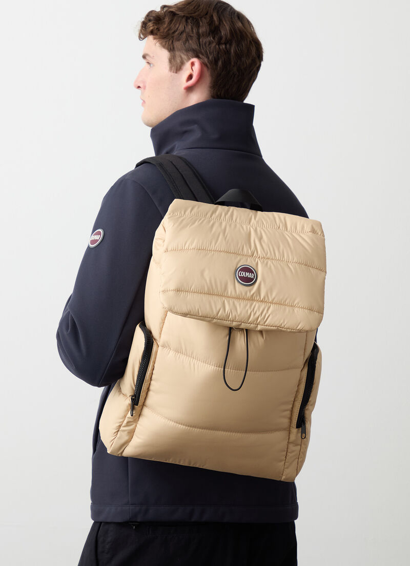 Unisex quilted backpack with large pockets