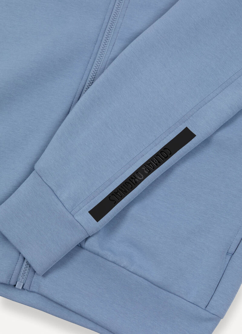 Zip-up sweatshirt with logo tape