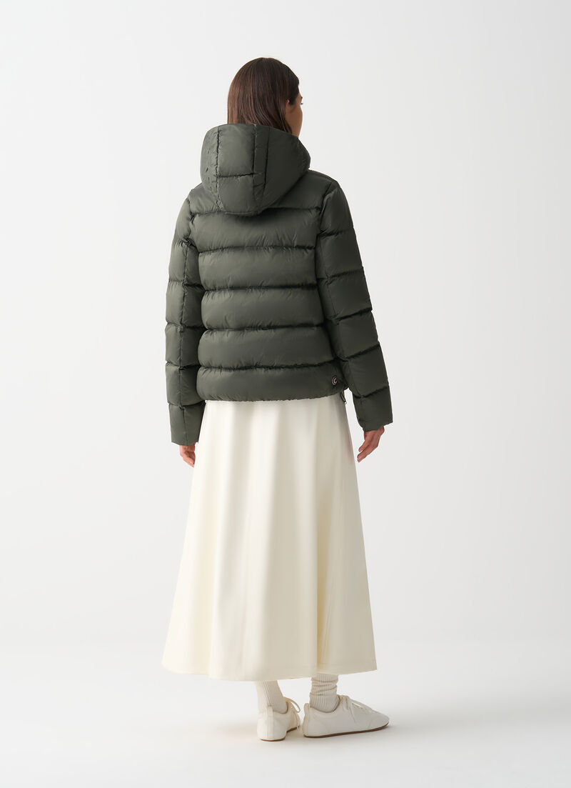Down jacket with detachable hood