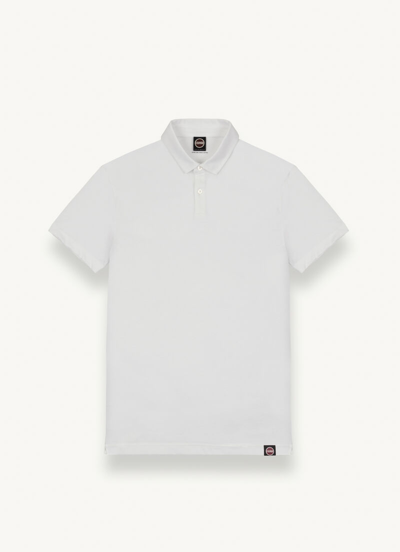 Compact cotton polo shirt with shirt collar