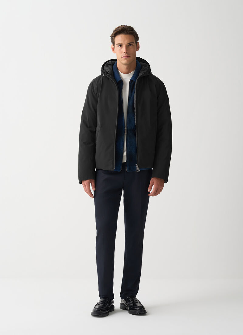 Reversible waterproof down jacket