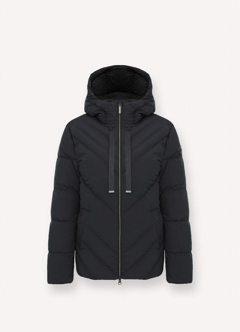 Stretch down jacket with drawstring